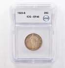 1923-S Standing Liberty Quarter EF40 ICG Beautiful Tone *6182