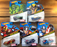2014 Hot Wheels Marvel Charactors toy cars, set of 5, N.O.C.