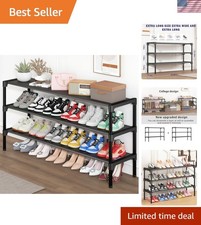 Long Shoe Rack-Shoe Organizer 3 Tier Shoe Rack for Closet Front Door Entryway...