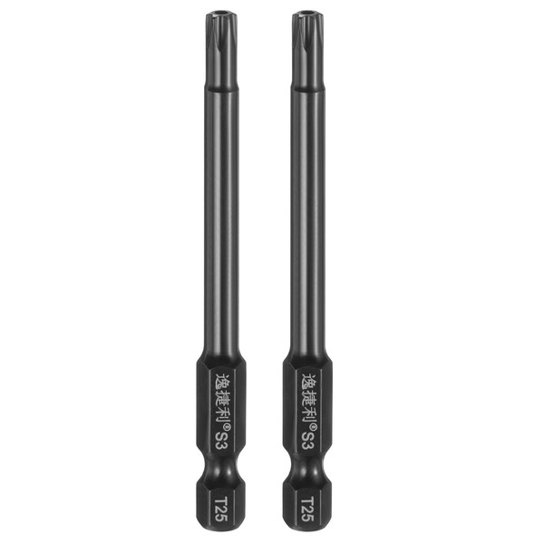 "FüR T25 Torx Schraubendreherbit 2 StüCk 1/4\" Sechskant 3\" Magnetisch"-image