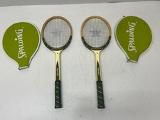 2 Vtg Spalding Woodstar Tennis Rackets Pancho Gonzales Signature W/ Covers