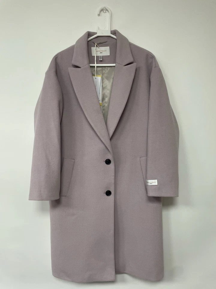 Gianni Feraud Femme Women's Olive Coat Mid Length Lilac Size Small Item 490593 - Image 3 of 4