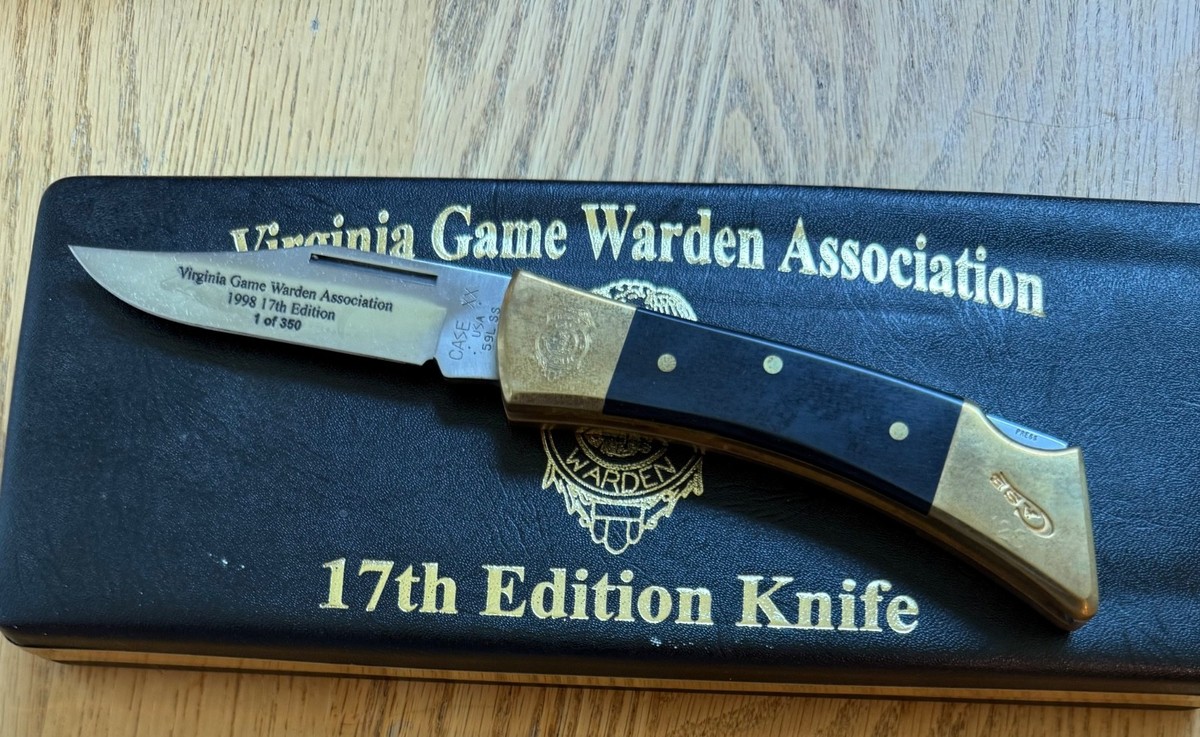 CASE VIRGINIA GAME WARDEN ASSOC LOCK BACK KNIFE NEVER USED IN BOX
