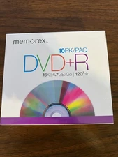 Memorex 10 CD-Rs in Cases  Music 4.7GB 16x w/ Slim Jewel Cases Silver Sealed
