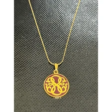 Alex and Ani Path of Life Burgundy Gold Tone Pendant Necklace
