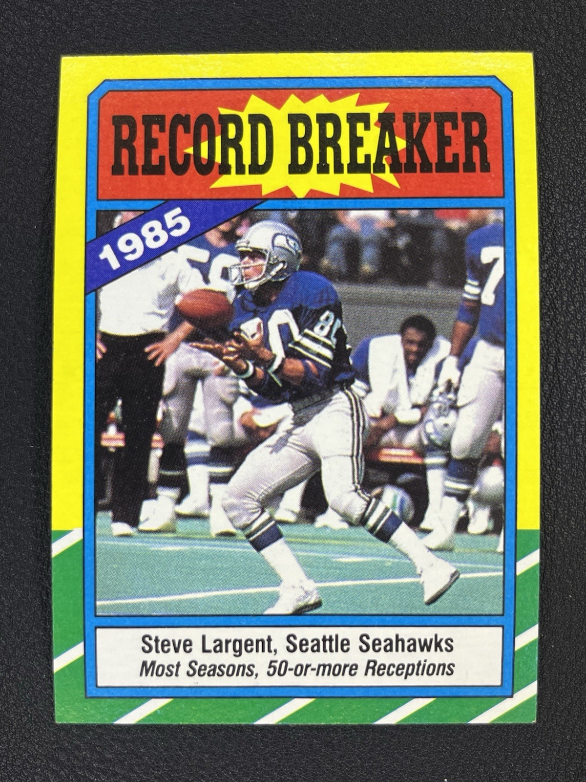 1986 TOPPS- RECORD BREAKER- STEVE LARGENT #4 SEAHAWKS