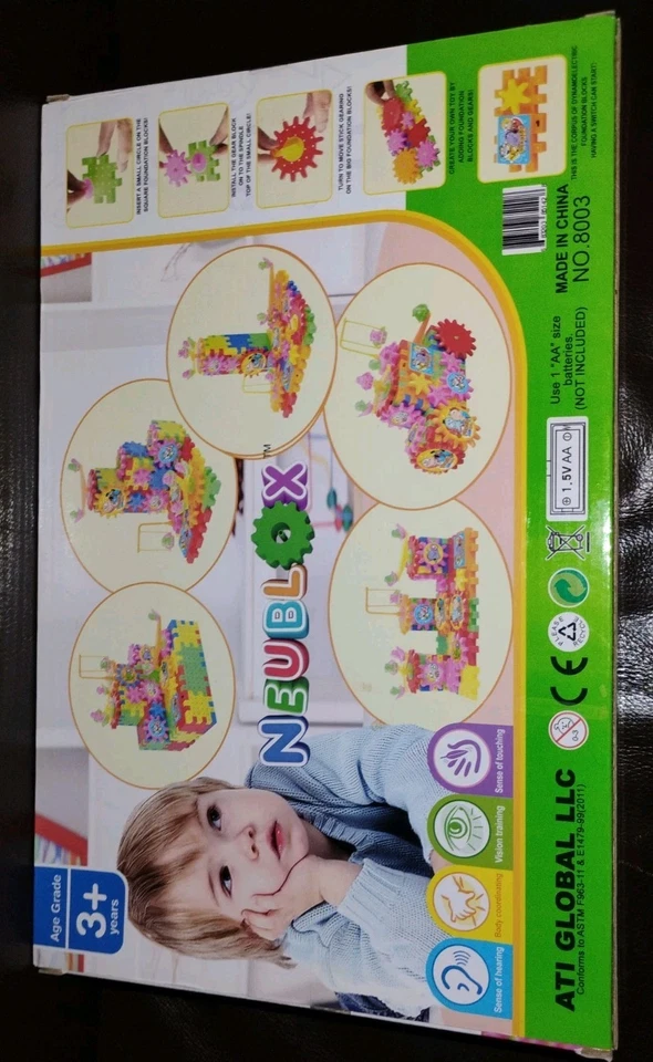 Neublox Age 3+ 81 PC Interlocking Learning Blocks w/Spinning Gears. NEW - Image 3 of 4
