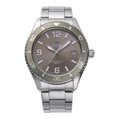Orient Mako Solaruhr RA-WJ0004Y10B Herren Neu Analog Silber Edelstahl 39 mm
