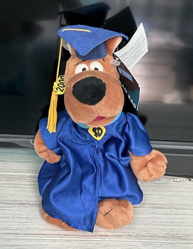 Vintage Warner Bros Scooby Doo Graduation Plush Stuffed Animal 2000 With Tag - Afbeelding 2 van 7