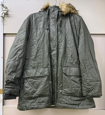 MARKS & SPENCER COLLECTION Olive Green Faux Fur Lined Wax Jacket - UK 22 / EU 50