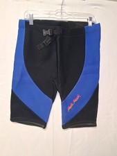 Vintage Shark Skins USA Neoprene Wetsuit Shorts Men s Large Blue Black Surfing
