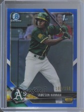 2018 Bowman Draft Chrome Blue Refractor 100/150 Jameson Hannah #BDC-160 6k6