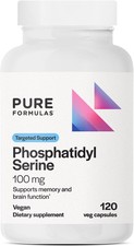 Phosphatidyl Serine 100 mg Supplement for Memory  Brain Health, 120ct.