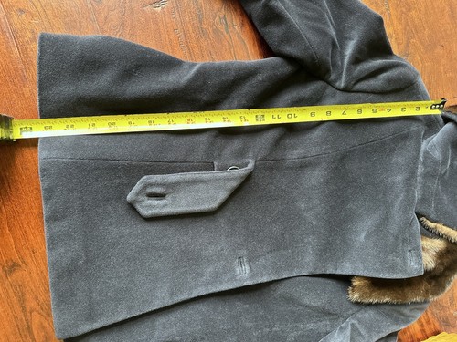 Barneys New York Womens Fur Collared Wool Coat Taste Luxury Humor Italy Medium - Picture 14 of 15