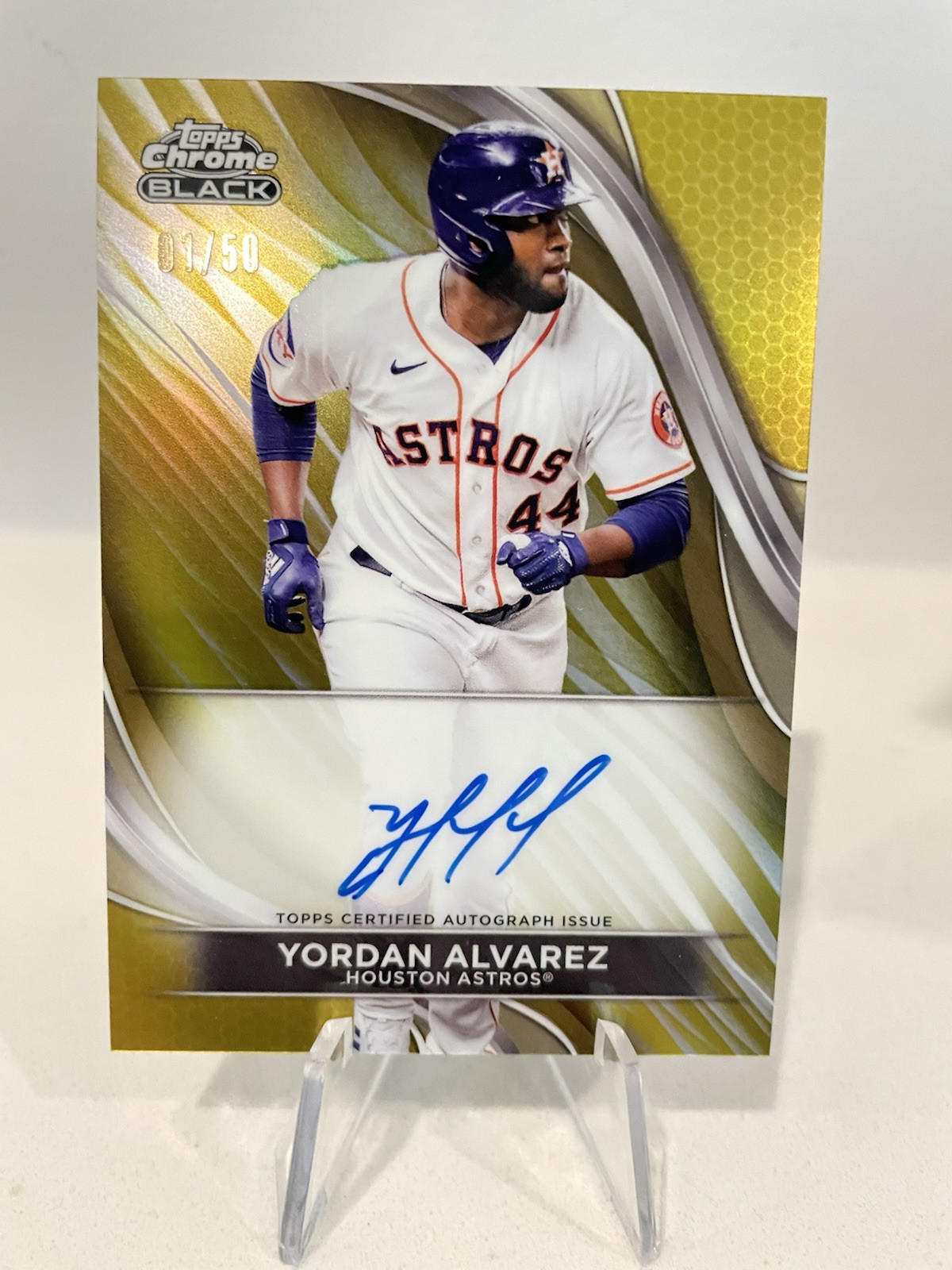 2024 Topps Chrome Black /50 Gold Autograph 35 Yordan Alvarez Astros