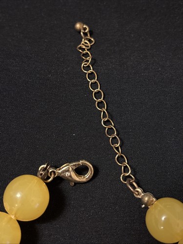 Vtg Yellow Orange Discs And Beads Chunky Statement Necklace Choker Unsigned - Picture 4 of 5