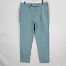 Sid Mashburn Pants Mens 31 Teal Blue Flat Front Chino Casual Office Italy