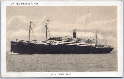 SS Republik Ozeandampfer Schiffe Vintage Postkarte