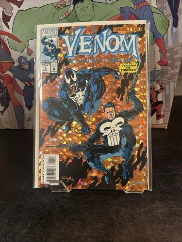 Vintage 1993 Venom Funeral Pyre #1 Marvel Comic Book NR-MT Hologram Foil Wrap 🔥