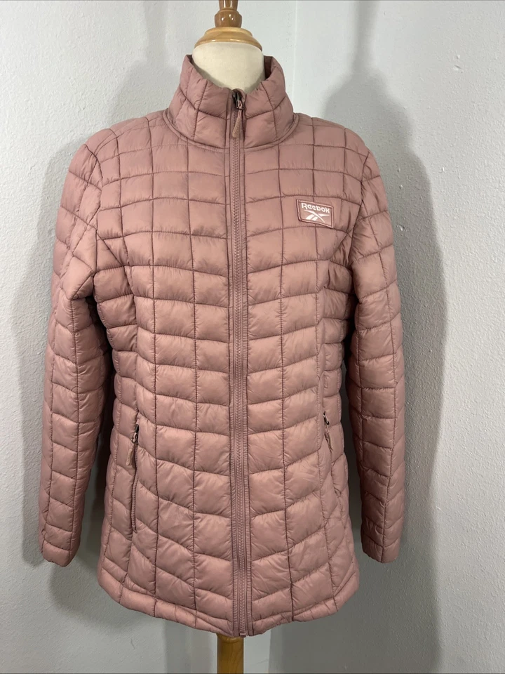 Chaqueta acolchada Reebok Puffer para mujer M rosa abrigo de invierno aire libre ocio Foto 2 de 4