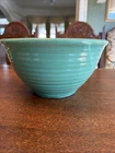 Bauer Pottery 12 Green Ring Ware Mixing Bowl w 2 Rings Inside Old Bowl 9 3/8"