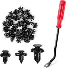 GOOACC 100PCS 7mm 8mm 10mm Fasteners Rivets + Remover, black 