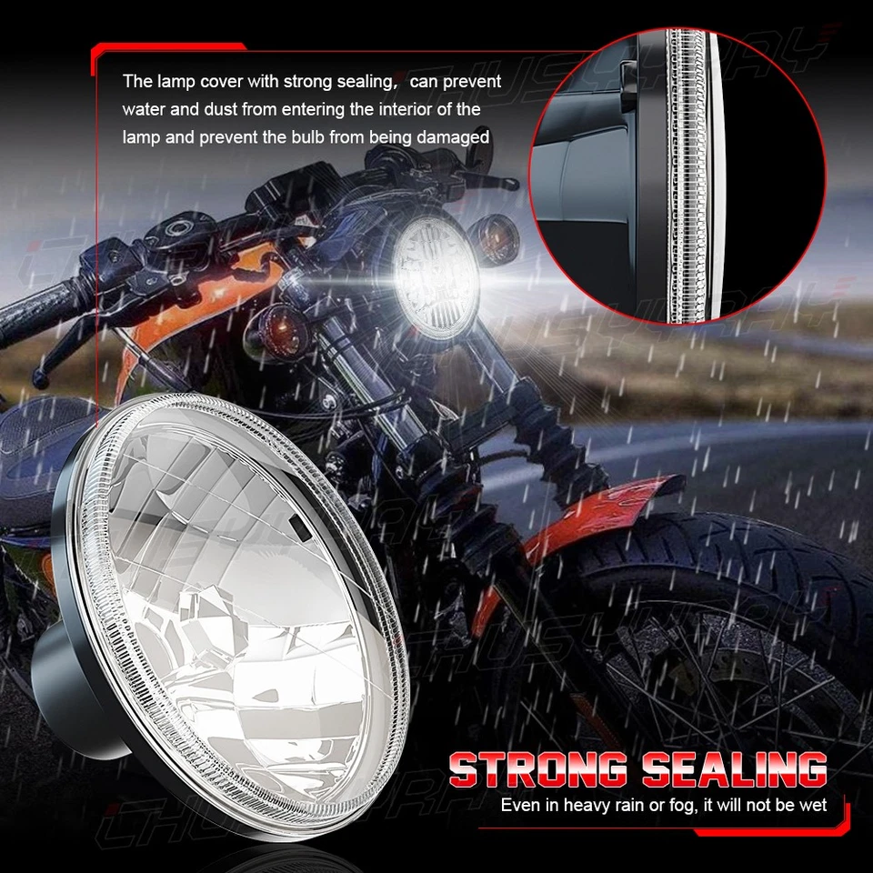 Faróis de LED redondos 8 peças 5,75" 5-3/4" para GMC C15/C1500 Pickup C2500 Suburban - Imagem 3 de 4