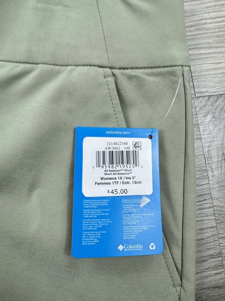 Columbia Shorts Womens 1X Green All Seasons UPF 50+ Stretch Omni Shade UV - Image 4 of 4