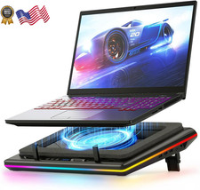 V12 RGB Laptop Cooling Pad Gaming Laptop Cooler with 5.5 Inch Powerful Turbofan