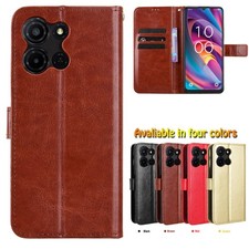 For TCL K32 K33 5G Classic Flip Leather Wallet Card Phone Case Soft Full Cover