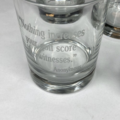 Juego de vasos de whisky grabados citas de golfistas vaso de roca vidrio transparente juego de vajilla 5 - Imagen 7 de 10