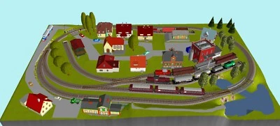 GP-002 Piano binari (17 pagine) H0 Märklin binario C - piano cavalli di legno (160 x 100 cm)