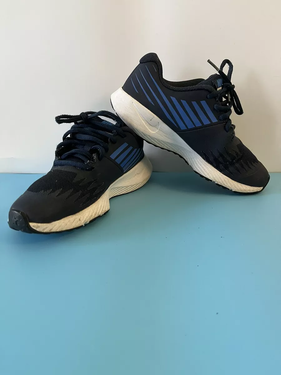 NIKE Star Runner GS 907254 406 Athletic Shoes Navy Silver White