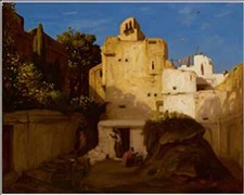 Alexandre Gabriel Decamps Photo A4 in the shade of the courtyard