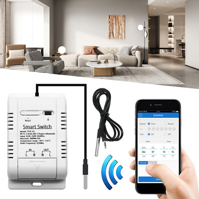 Tuya WIFI Smart Life Kabellos Schalter Temperatur Modul Sensor APP Steuerung 16A