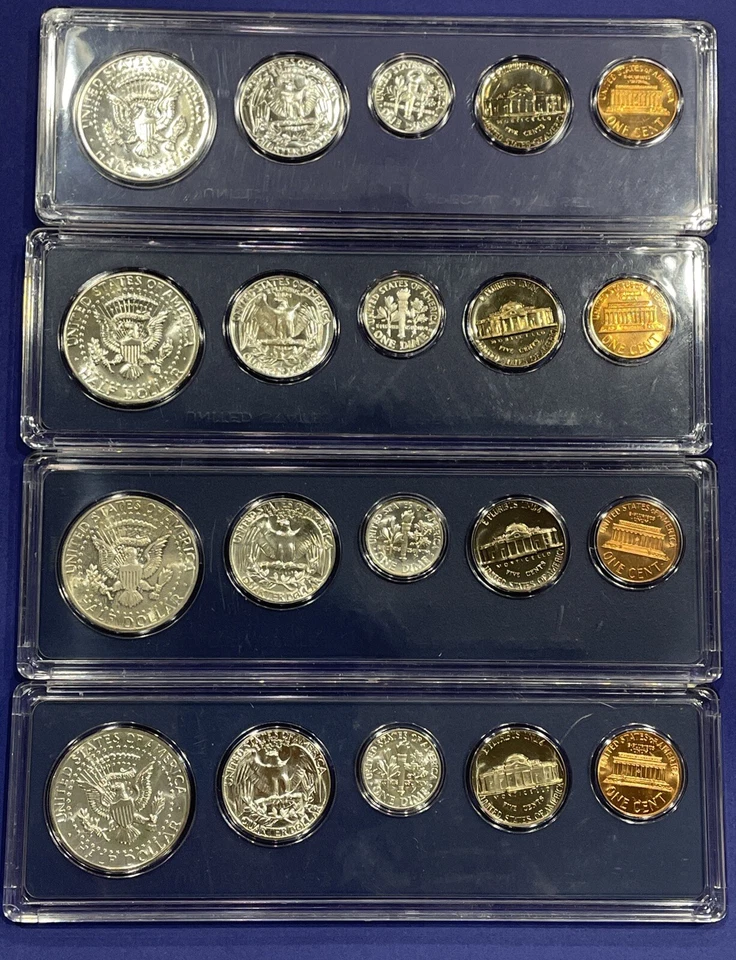 Lot Of 4 US 1964-P 90% SILVER Double Struck Gem Luster Coin Sets With CASE - Image 2 of 4