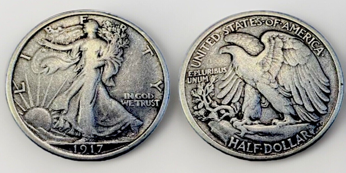 1917 Walking Liberty Half Dollar, Choice XF Tougher Date | eBay