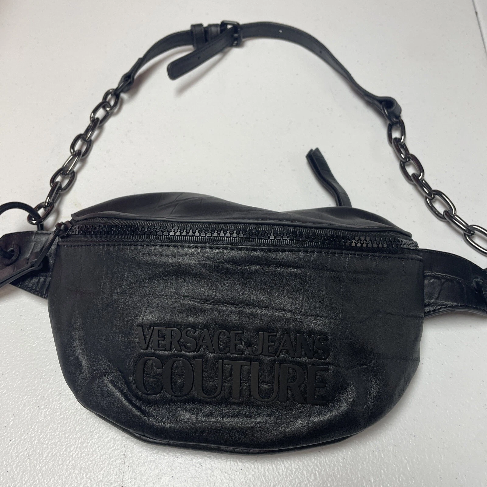 Versace Jeans Couture Black Snake Bum Bag