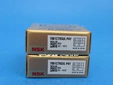 NSK 7001CTRSULP4Y Abec-7 Super Precision Spindle Bearings. Matched Set of Two