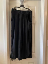 ATTITUDES BY RENEE Reg Como Jersey Pleated Soft Pants BLACK sz SMALL