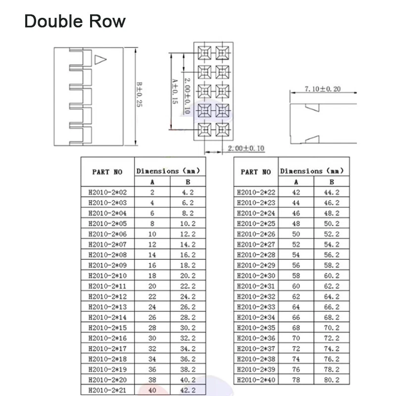 DuPont 2.0mm Pitch Connector Housings Single / Double Row Housing 2Pin 3Pin 5Pin - Image 2 of 4