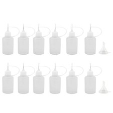 12 Pcs Precision Tip Applicator Bottles 1 Ounce Translucent Glue Bottles with...
