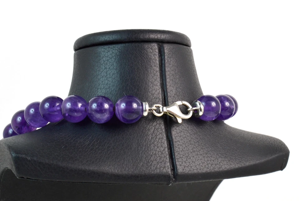 Collana in Ametista e chiusura in Argento 925. Made in Italy - Immagine 3 di 3