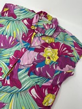 Vintage Blouse Made in USA multicolor floral pink and yellow Size 10