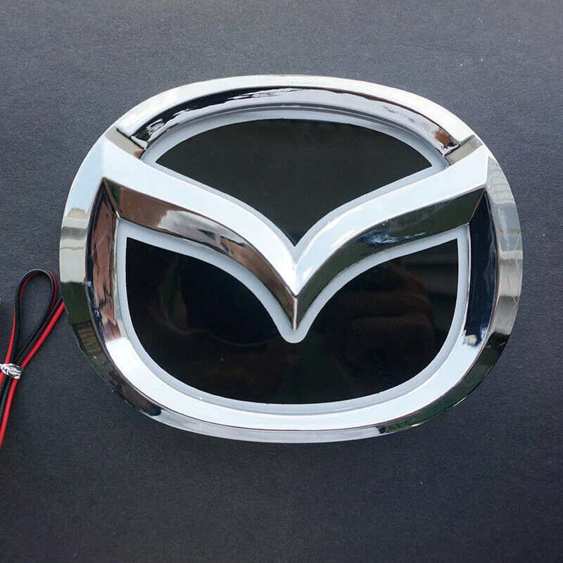 Red 5D Front Grill LED Light Emblem Illuminated Logo Badge for Mazda 10.1x8.2cm Foto 3 de 4