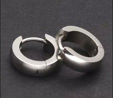 Surgical Steel Hoop Earrings With Crystal Round Hoop Huggie Earrings Men Women
