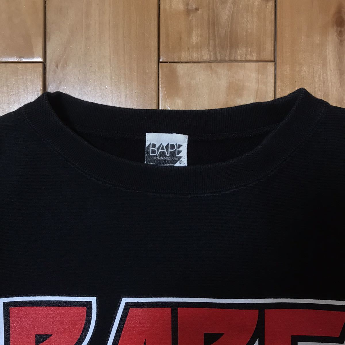 BAPE KISS logo long sleeve sweat shirt Black A Bathing Ape BAPE KISS logo long sleeve sweat shirt Black A Bathing Ape