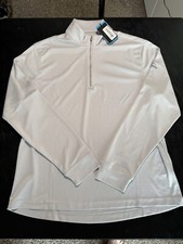NWT MEN'S GREG NORMAN 1/4 ZIP PULLOVER, SIZE: XL, COLOR: LIGHT GRAY M28 