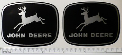JOHN DEERE 2-7/8 inch wide 4-leg Silver Deer DECALS Tractor Computer Cut J1958