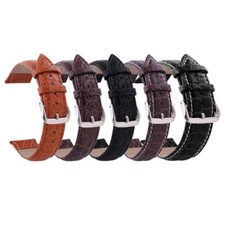 12-24mm Vintage Universal Genuine Leather Watch Strap Band Bracelet Pin Buckle